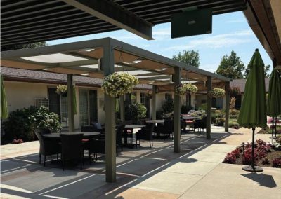 beautiful and serene backyard at a assisted living center in glendale